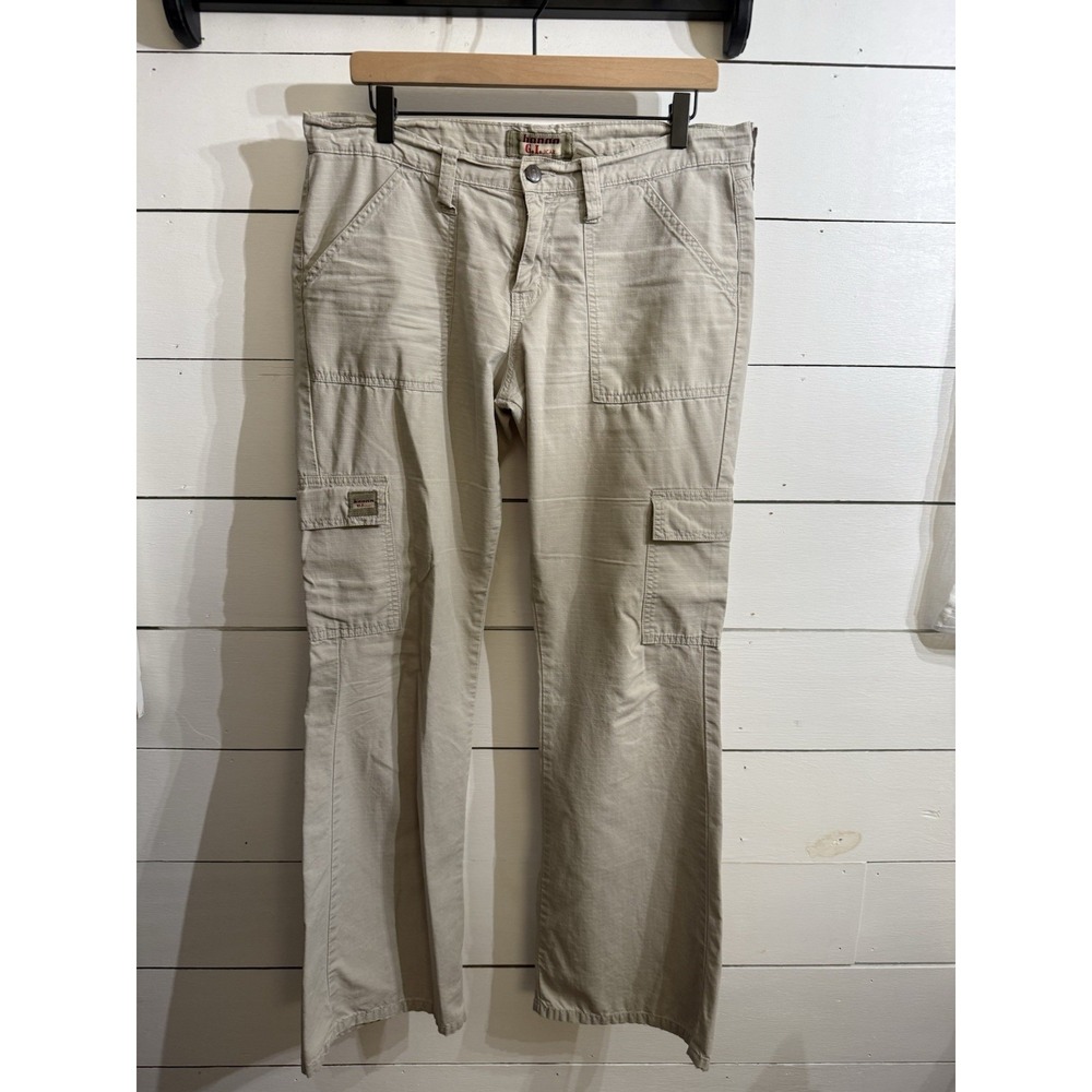 Y2K‎ Bongo G.I. Jean Khaki Cargo Pants Size 11 100% Cotton Wide Leg Low Rise